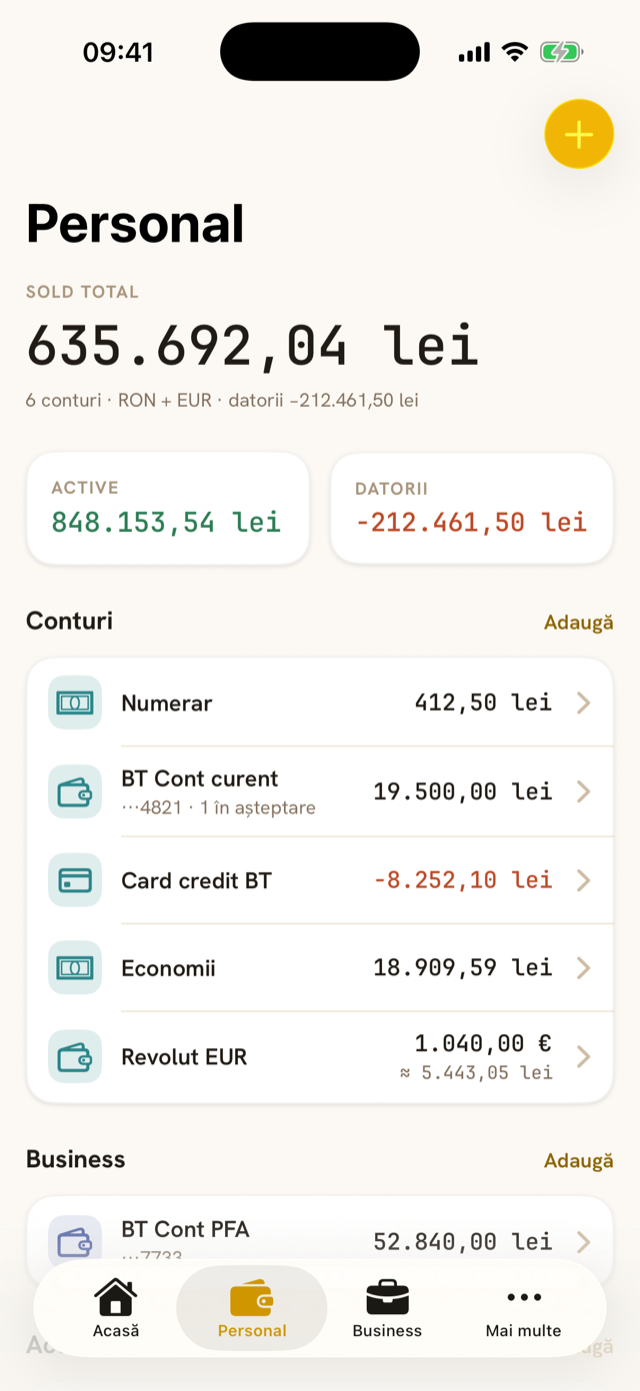 Personal — conturi
